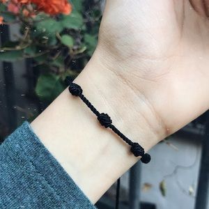 Black Knotted Nylon Bracelet
